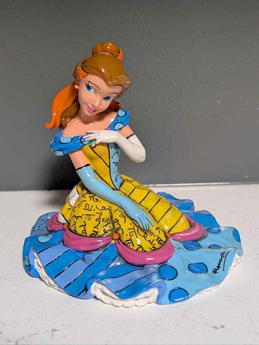 2011 Disney Britto Pop Art Seated Belle, Beauty & the Beast Figurine